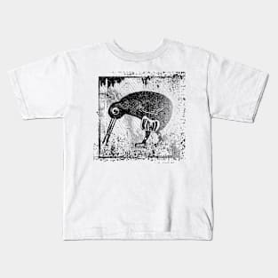 Kiwi bird wood print style Kids T-Shirt